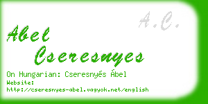 abel cseresnyes business card
